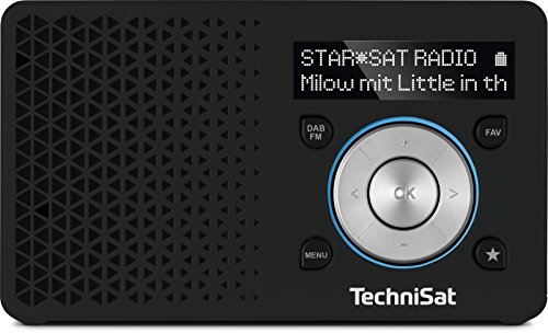 techniSat digitradio 1 tragbares dab+ radio mit akku, lautsprecher, oled display, schwarz/silber