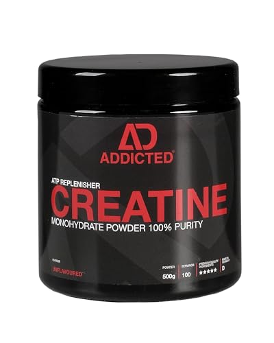 creatine monohydrat pulver 500g, addicted kreatin pulver, gute löslichkeit, 100 portionen