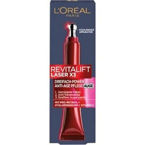 l'oreal paris anti-aging augenpflege mit pro-retinol, Vitamin C, hyaluronsäure, 15ml