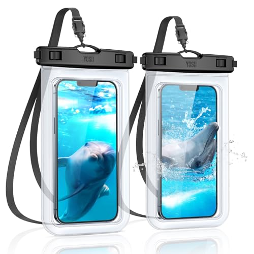 yosh wasserdichtes handy case 7 zoll für schwimmen und baden, kompatibel mit iPhone und samsung, 2er pack