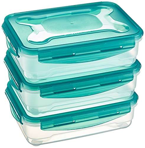 Amazon Basics Gefrierbehälter Set, Luftdicht, Stapelbar, 3 x 1.2 L, BPA-frei