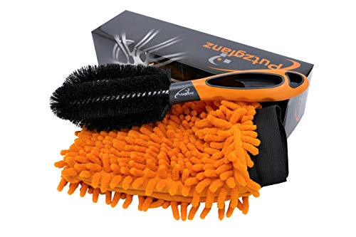 putzglanz felgenbürste  mikrofaser reinigungsbürste orange via prime