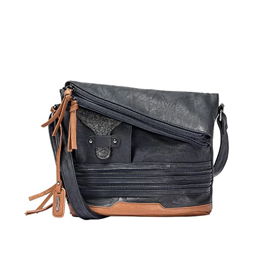 Rieker Schultertasche Damen H1108, modische Handtasche für Alltag und Freizeit