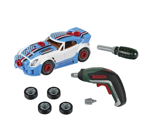 bosch car tuning-set von theo klein, zerlegbares auto mit akku-schrauber, 3+ Jahren