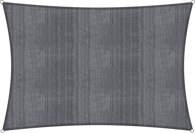 Sonnensegel Rechteckig Dunkelgrau HDPE UV-Schutz mit Befestigungsseilen