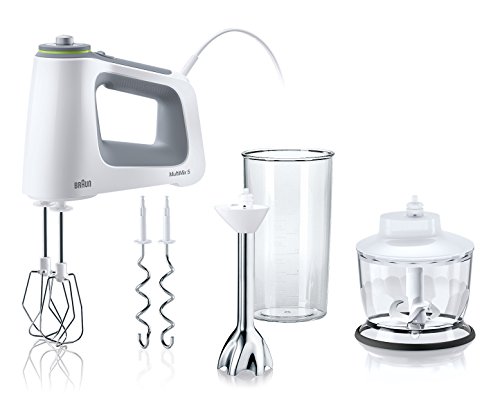 braun multimix 5 handmixer mit stufenloser geschwindigkeitsregelung, 750 watt, weiß