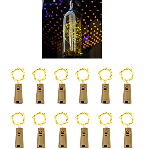 flaschenlichterkette korken 12 stück 2m 20 led pawarso für flasche weihnachten hochzeit halloween