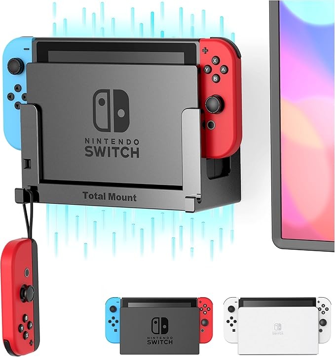 Wandhalterung für Nintendo Switch / Switch OLED mit Hitze Management und Sicherheits-Klip