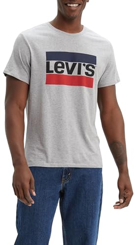 levi's graphic t-shirt herren sportswear logo grau größe L