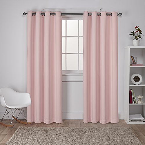 isolierte verdunkelungsvorhänge exclusive home, satin, ösen, blush, 2er-set, 52x108