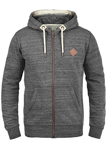 solid sdcraig herren hoodie kapuzenjacke mit reißverschluss kängurutasche grau melange XXL