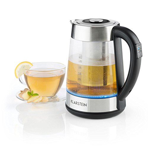 klarstein ostfriese wasserkocher 1,7 liter 2200w 4 temperaturstufen edelstahl glas