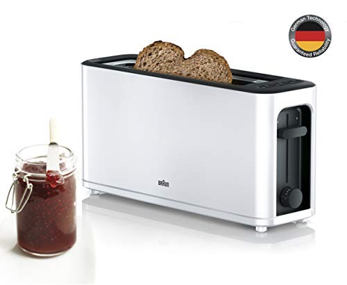 Braun PurEase HT3100WH Toaster, 1000 W, 7 Bräunungsstufen, Weiß