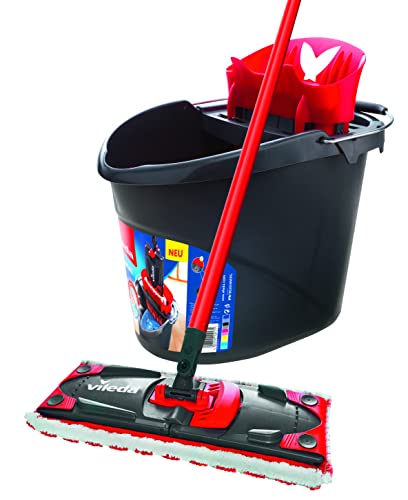 vileda ultramax bodenwischer set 2in1 mit eimer flachwischer und mikrofasertuch