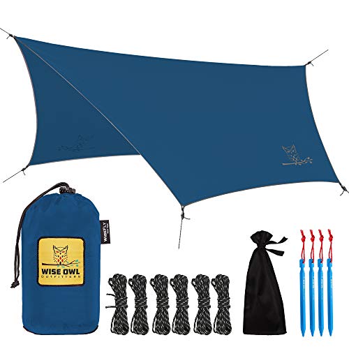 wise owl outfitters tarp awning wasserfest für hängematte und camping dunkelgrau