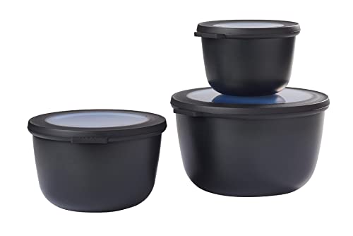 mepal multischale cirqula set 3-teilig vorratsdosen aufbewahrungsbox nordic black 350 ml 750 ml 1250 ml
