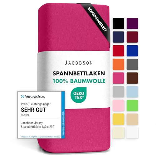 jacobsen jersey spannbettlaken 180-200 x 220 cm, hohe steghöhe, verschiedene farben