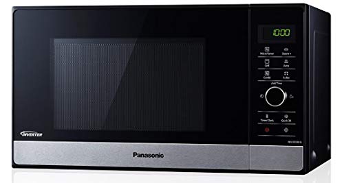 panasonic mikrowelle mit grill 23 liter inverter 1000 w 17 programme edelstahl schwarz