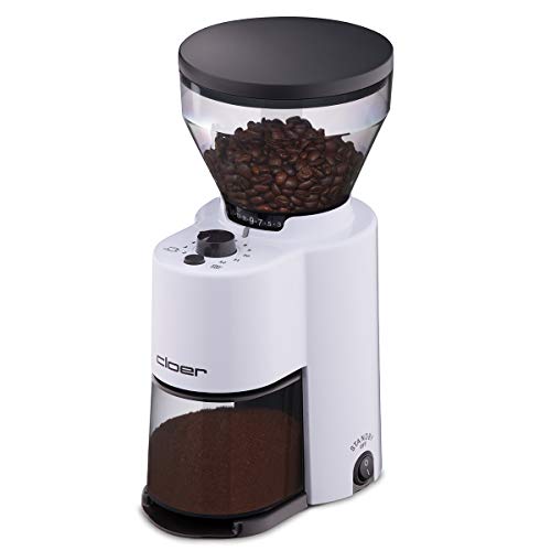 Cloer 7521 elektrische kaffeemühle, verstellbarer mahlgrad, weiß