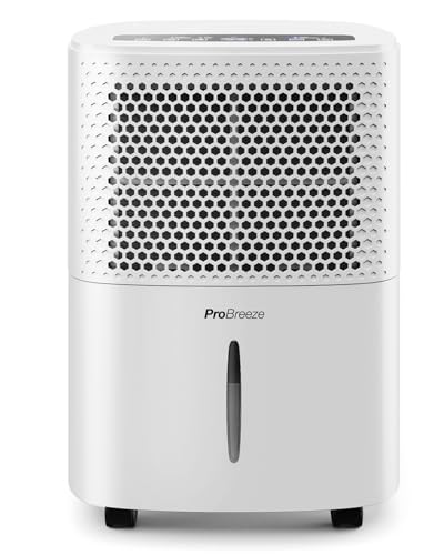 Pro Breeze Luftentfeuchter 12L/24h, 120m, 3 Betriebsarten, digital, Ablaufschlauch