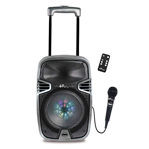 Lexibook K8250 Bluetooth Karaoke Lautsprecher mit Trolley, Mikrofon und Lichteffekten