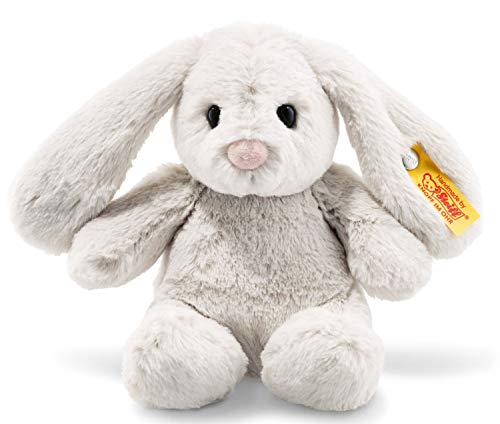 steiff hoppie hase 18 cm hellgrau plüschtier kissenstofftier waschmaschinenfest