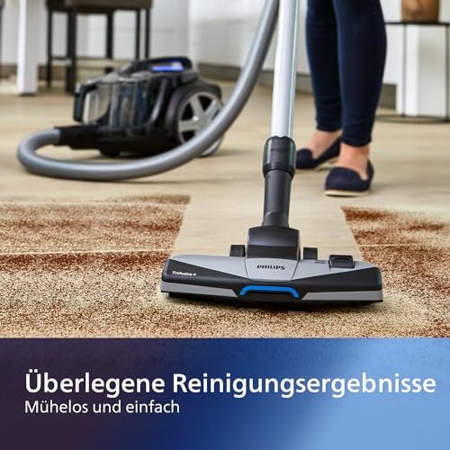 philips beutelloser staubsauger serie 7000 mit allergy h13-filter und tri-active düse