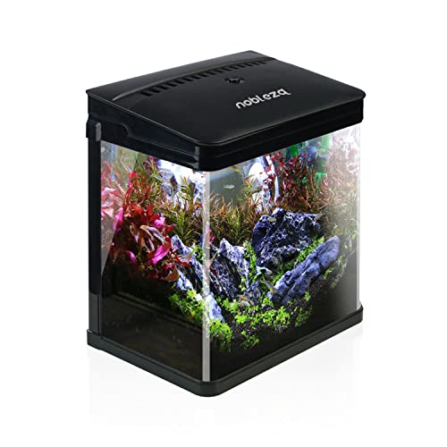 nano aquarium 7 liter mit led und filtersystem, nobleza, schwarz tropenfische