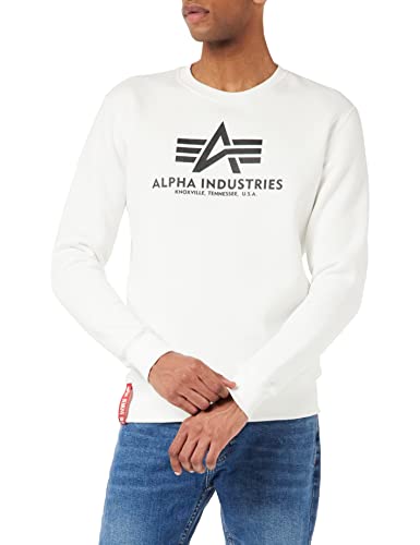 alpha industries pullover sweatshirt herren weiß, größe L