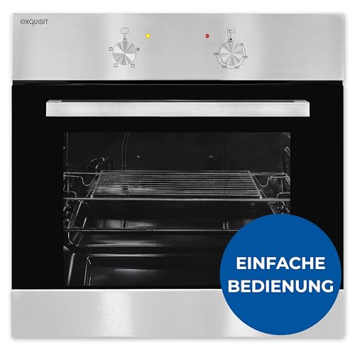 exquisit einbaubackofen 62 l kochraum silber leicht zu bedienen kompakt