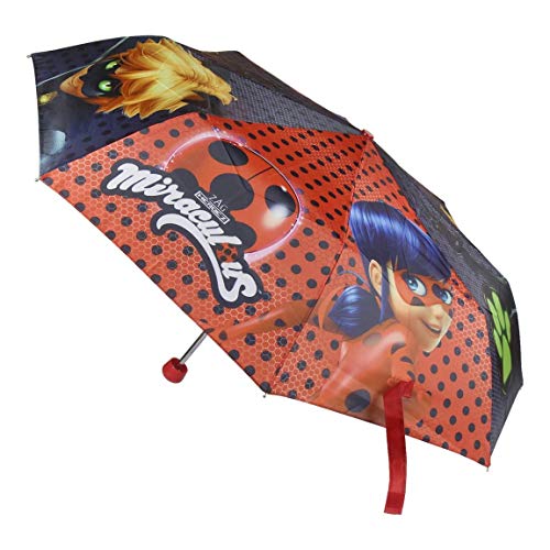 ladybug y catnoir regenschirm faltbar rot 51,5 cm