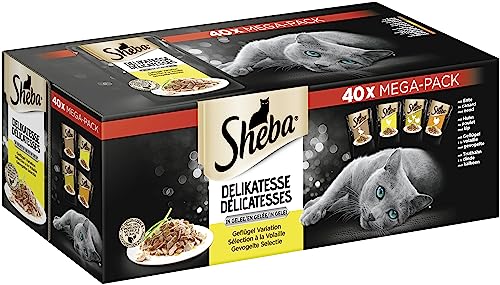 sheba katzennassfutter geflügel variation in gelee, 40 portionen 85g