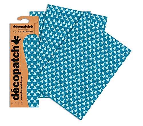 decopatch papier blau weihnachtsbäume 3er pack 395 x 298 mm