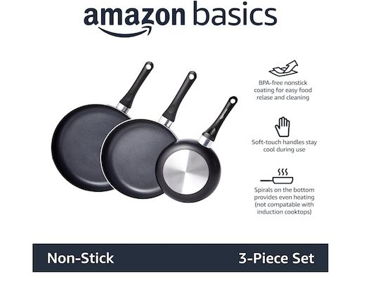 bratpfannen-set 3-tlg. von amazon basics für 31,86 (statt 36)