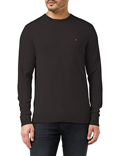 tommy hilfiger herren pullover schwarz core cotton-silk cneck small