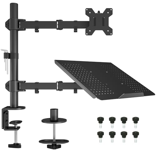 monitor halterung von bontec mit laptop arm für 13-32 zoll bis 15,6 zoll notebook