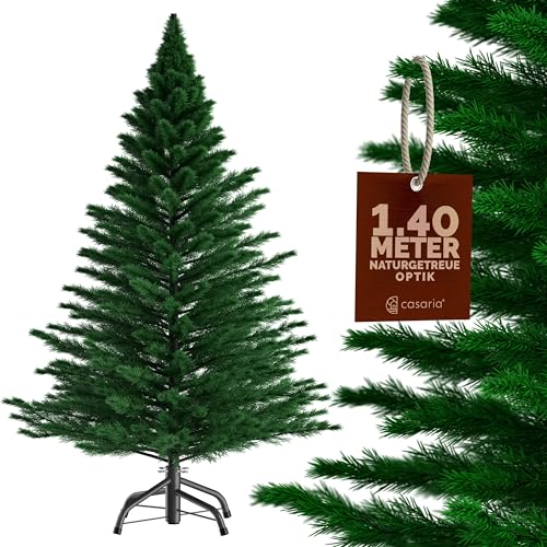 casaria künstlicher weihnachtsbaum 140cm grün edeltanne mit metallständer