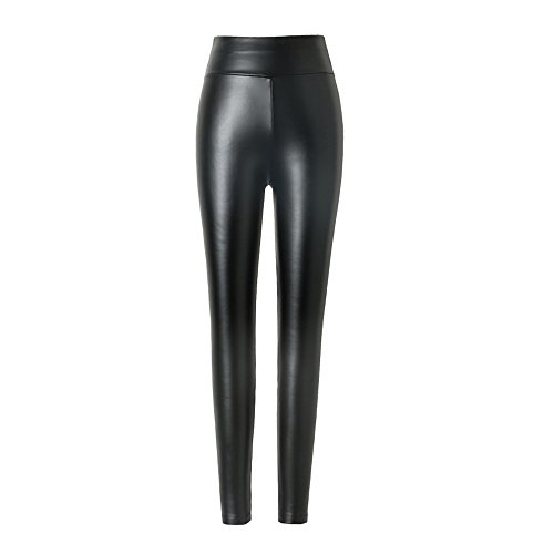 hitueu damen kunstleder leggings hochbund schwarz, strumpfhosen treggins s