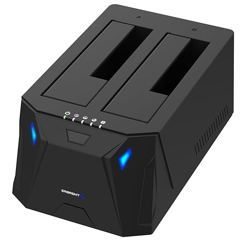 Produktbild: Sabrent festplatten dockingstation 2 bay usb 3.0 offline klon für hdd ssd bis 20 tb