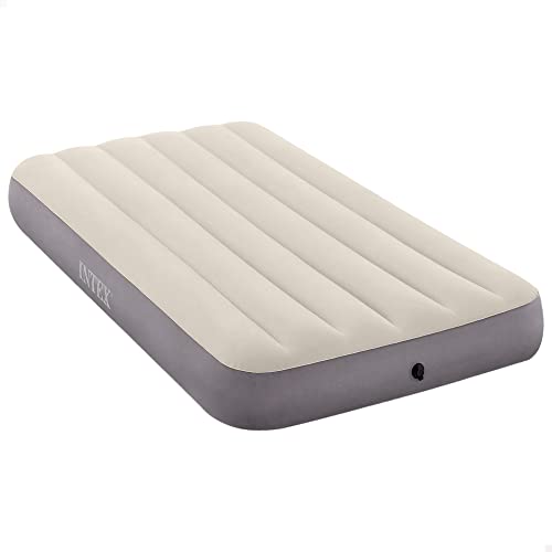 intex luftbett twin dura-beam single high 99 x 191 x 25 cm taupe/grau