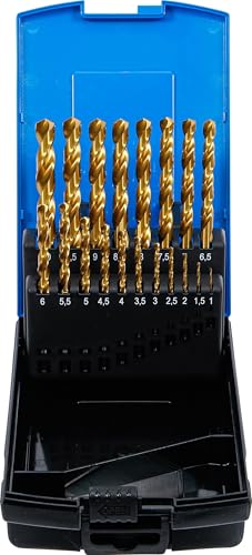spiralbohrer-set bgs 2040 hss-g titan-nitriert 1-10 mm 19-teilig