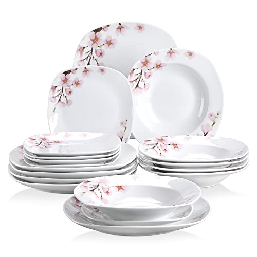geschirrset 6 personen veweet annie 18-teilig porzellan tafelservice teller set
