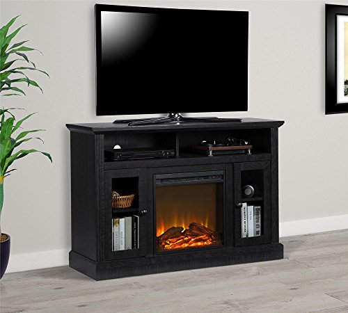 ameriwood chicago elektrischer kamin tv-konsole 50 zoll schwarz eiche