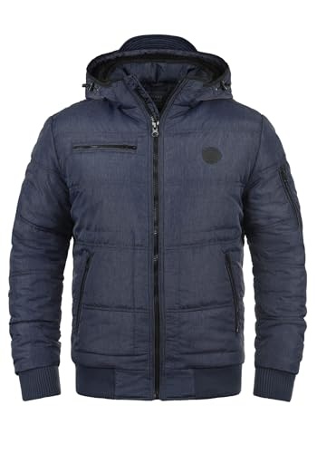 blend bhboris herren steppjacke winterjacke mit kapuze reißverschlusstaschen navy, xl