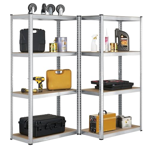 Produktbild: juskys lagerregal 2er-set 160x80x40cm metall schwerlastregal 640kg traglast 8 böden