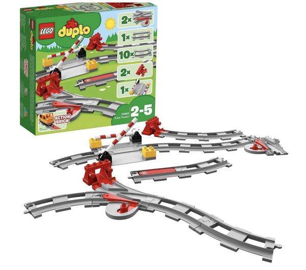 LEGO 10882 DUPLO Zugschienen-Bauset mit rotem Signalstein