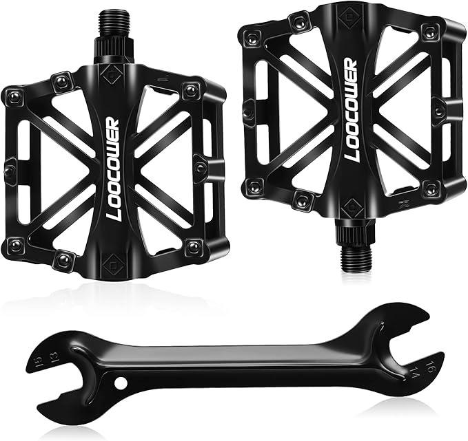 Produktbild: Aluminiumlegierung Fahrrad Pedale Anti Skid 9/16 Zoll mit Installation Tool (Schwarz)