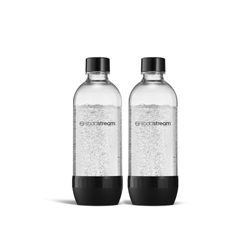 sodastream ersatzflaschen 1l duo pack für wassersprudler, 2x 1l schwarz