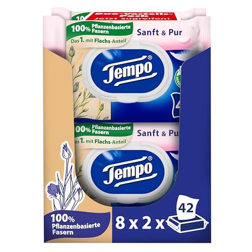 feuchte toilettentücher tempo sanft & pur megapack 16 x 42 tücher dermatologisch getestet