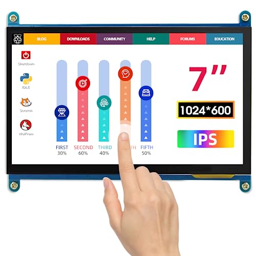 Produktbild: raspberry pi display 7 zoll touchscreen monitor 1024x600 hd lcd elecrow kompatibel mit raspberry pi 4 5